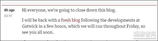 盖特威克机场的事态发展